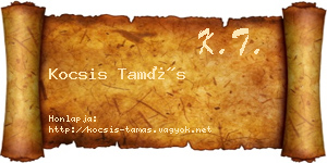 Kocsis Tamás névjegykártya